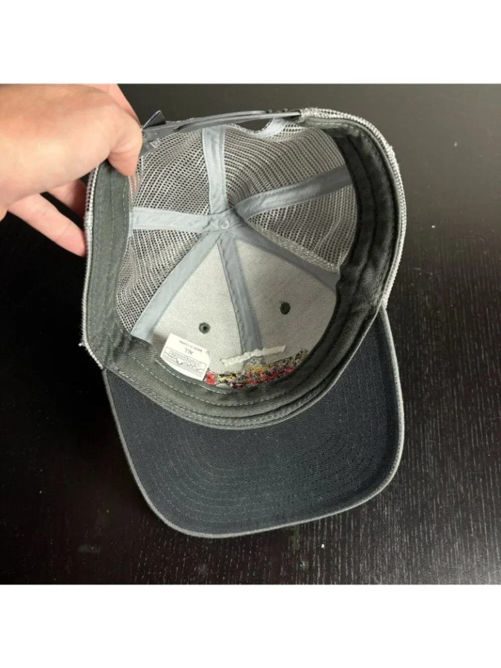 PATAGONIA World Trout Fish Mens Gray Baseball Cap Mesh Trucker Hat